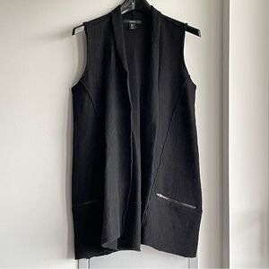 TAHARI 100% Merino Wool Black Vest